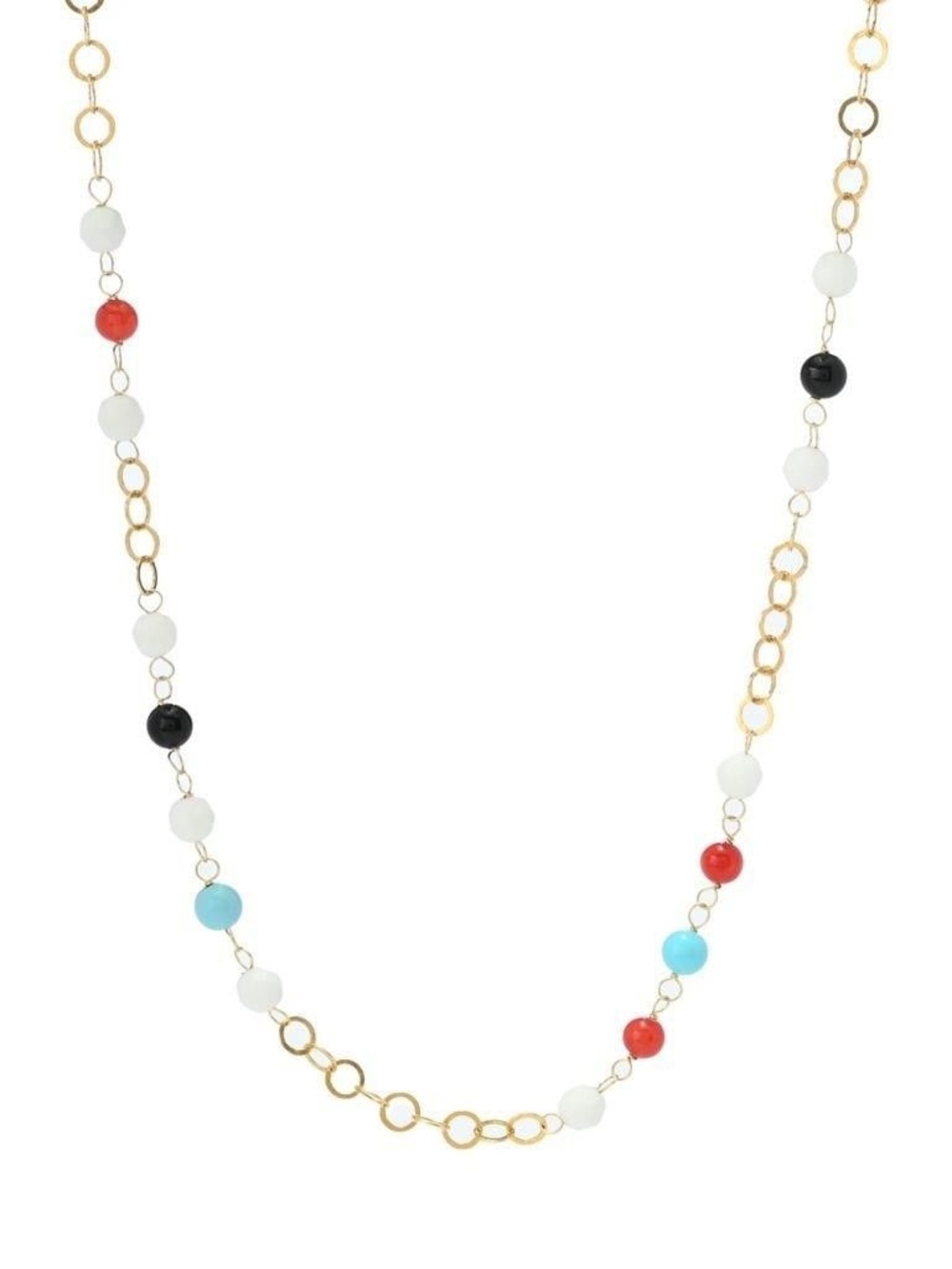 18K Gold Plated Multi Gemstone Station Necklace